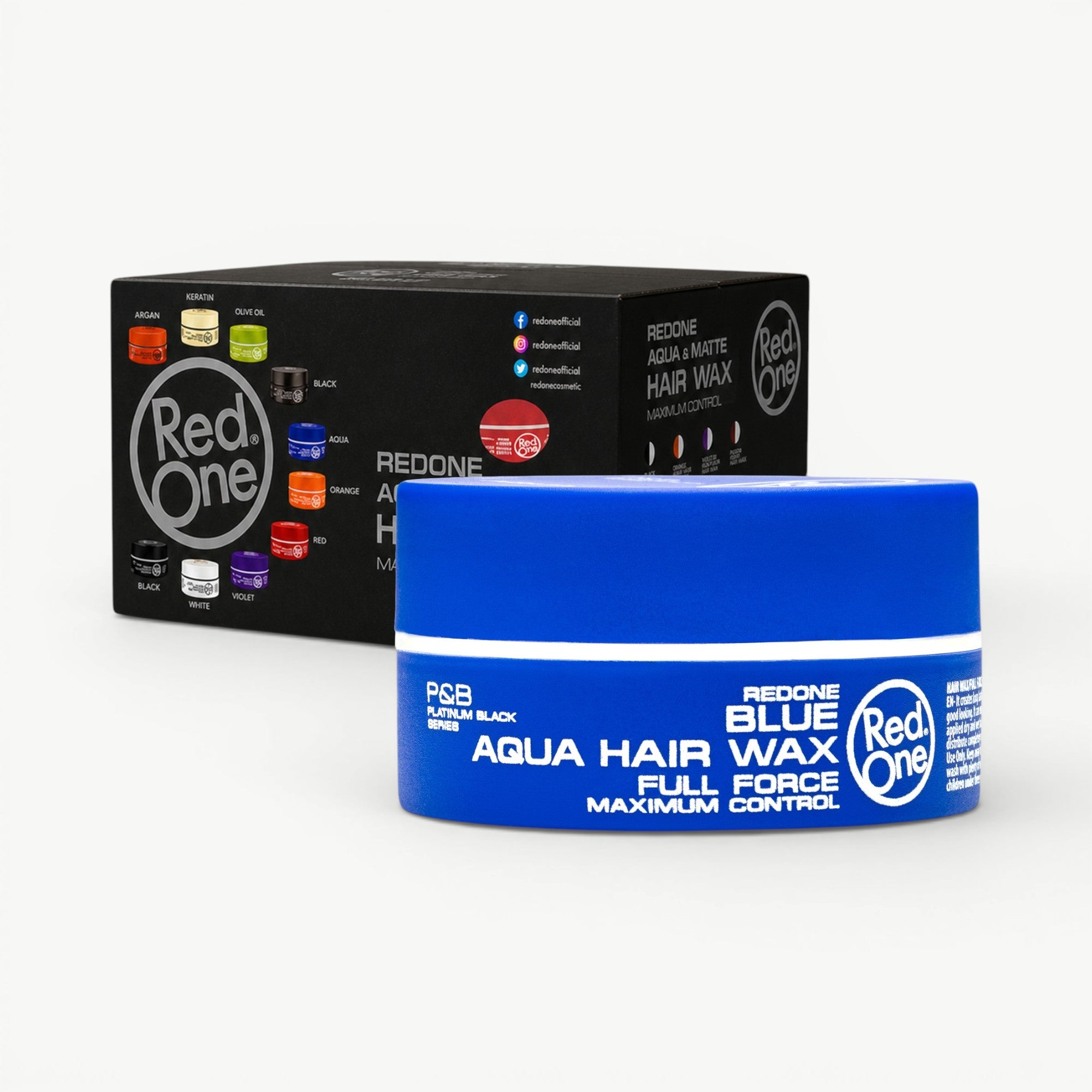 RedOne Blue Aqua Hair Wax - 48 Pack | Maximum Control