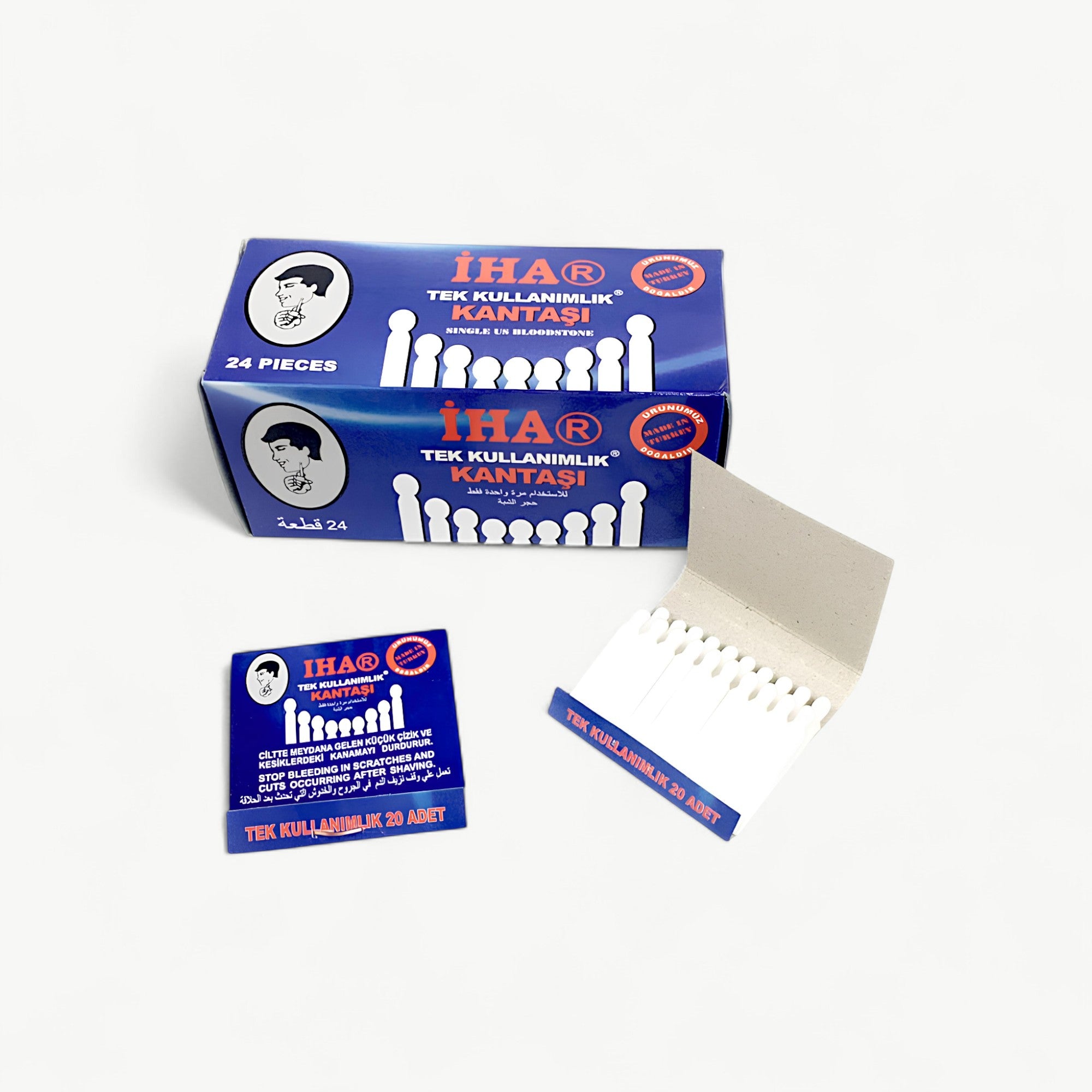 IHA Styptic Matches for Shaving Cuts – 480 Alum Pencil Sticks (24 Wallets)
