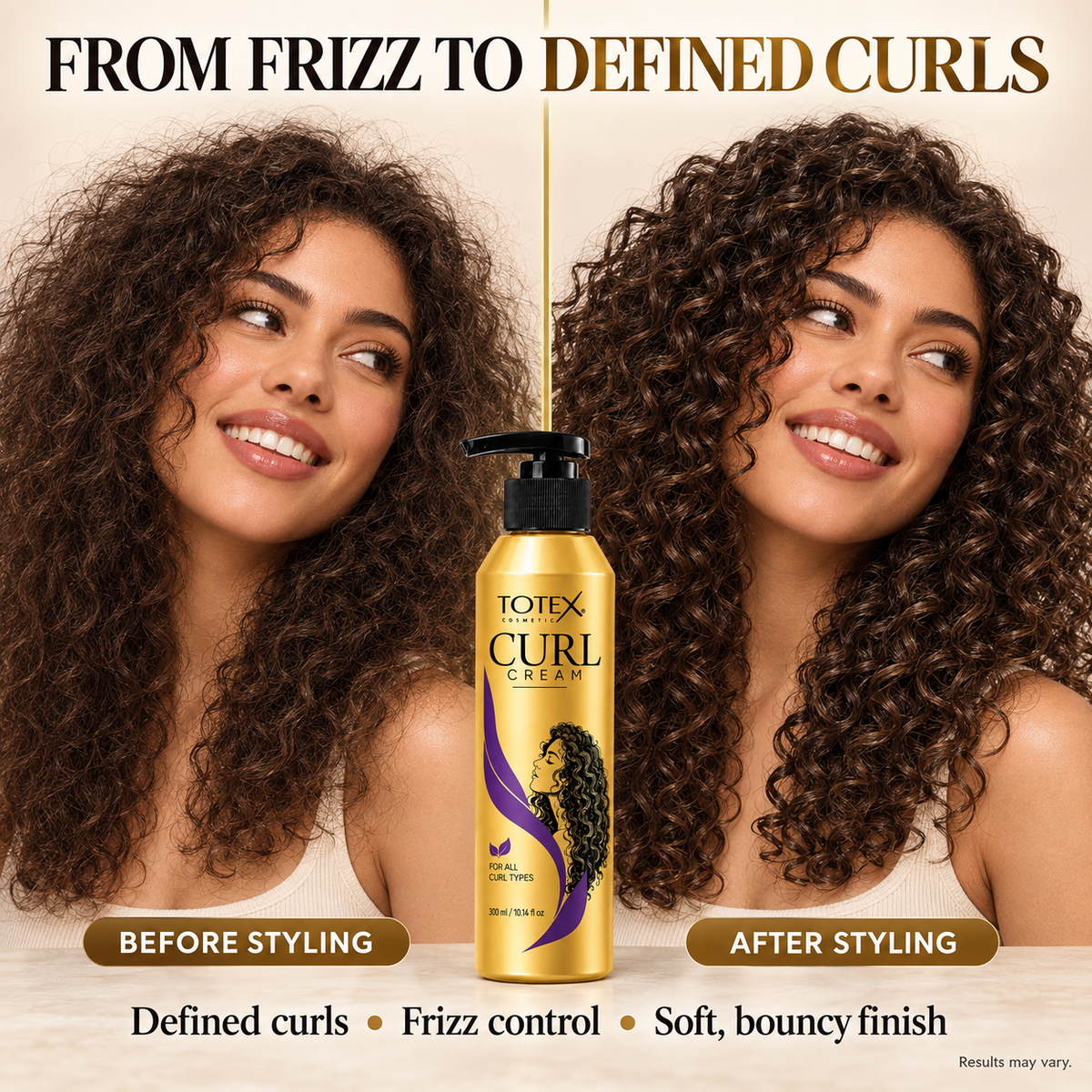 Totex Curl Cream 300ml – Lightweight Curl Defining & Styling Cream