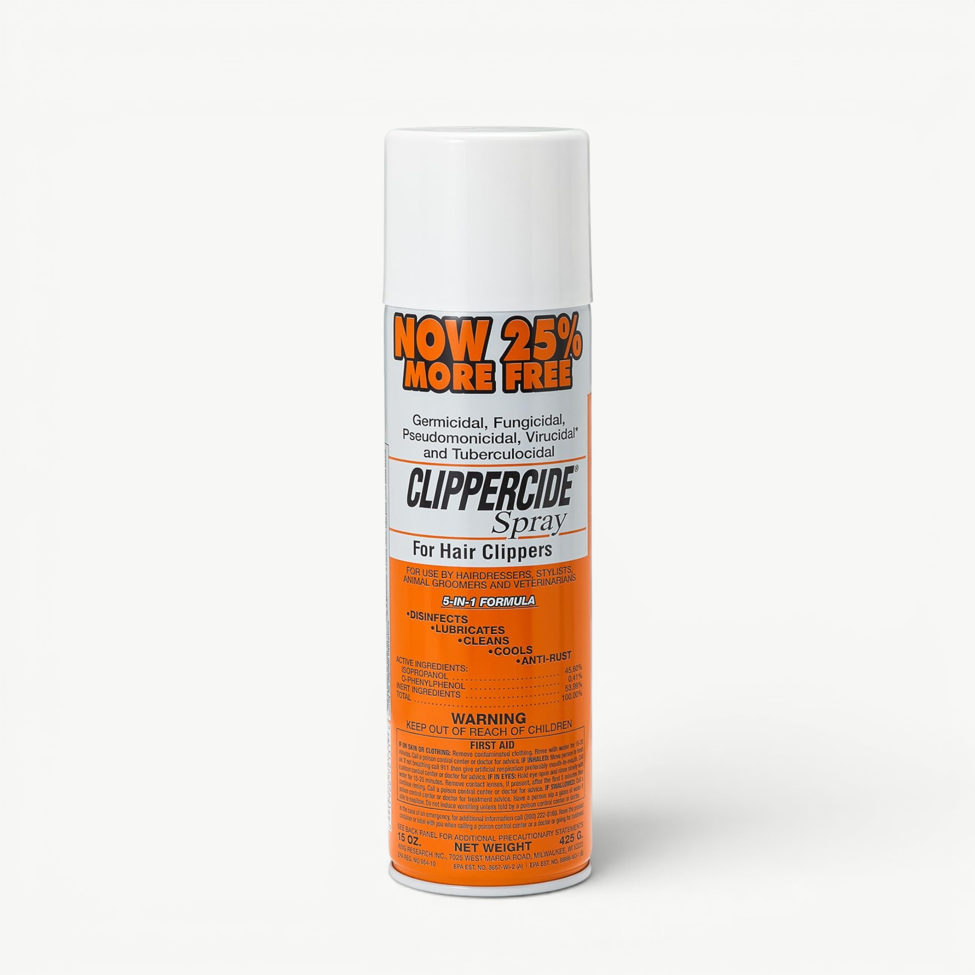 CLIPPERCIDE SPRAY FOR HAIR CLIPPERS 5 IN 1 FORMULA