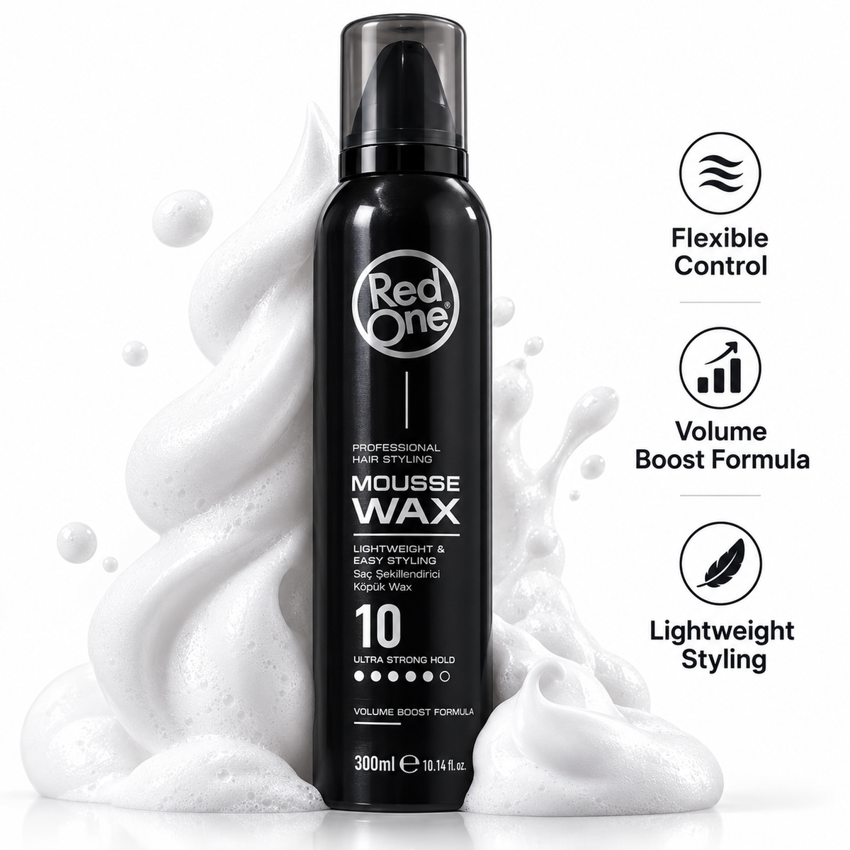 RedOne Mousse Wax 10 Ultra Strong Hold Volume Boost