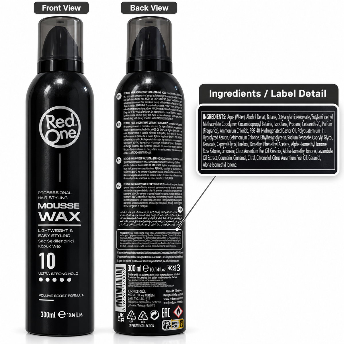 RedOne Mousse Wax 10 Ultra Strong Hold Volume Boost