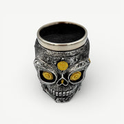 Scissors Holder Cyber Skull With Bristles 9x11cm