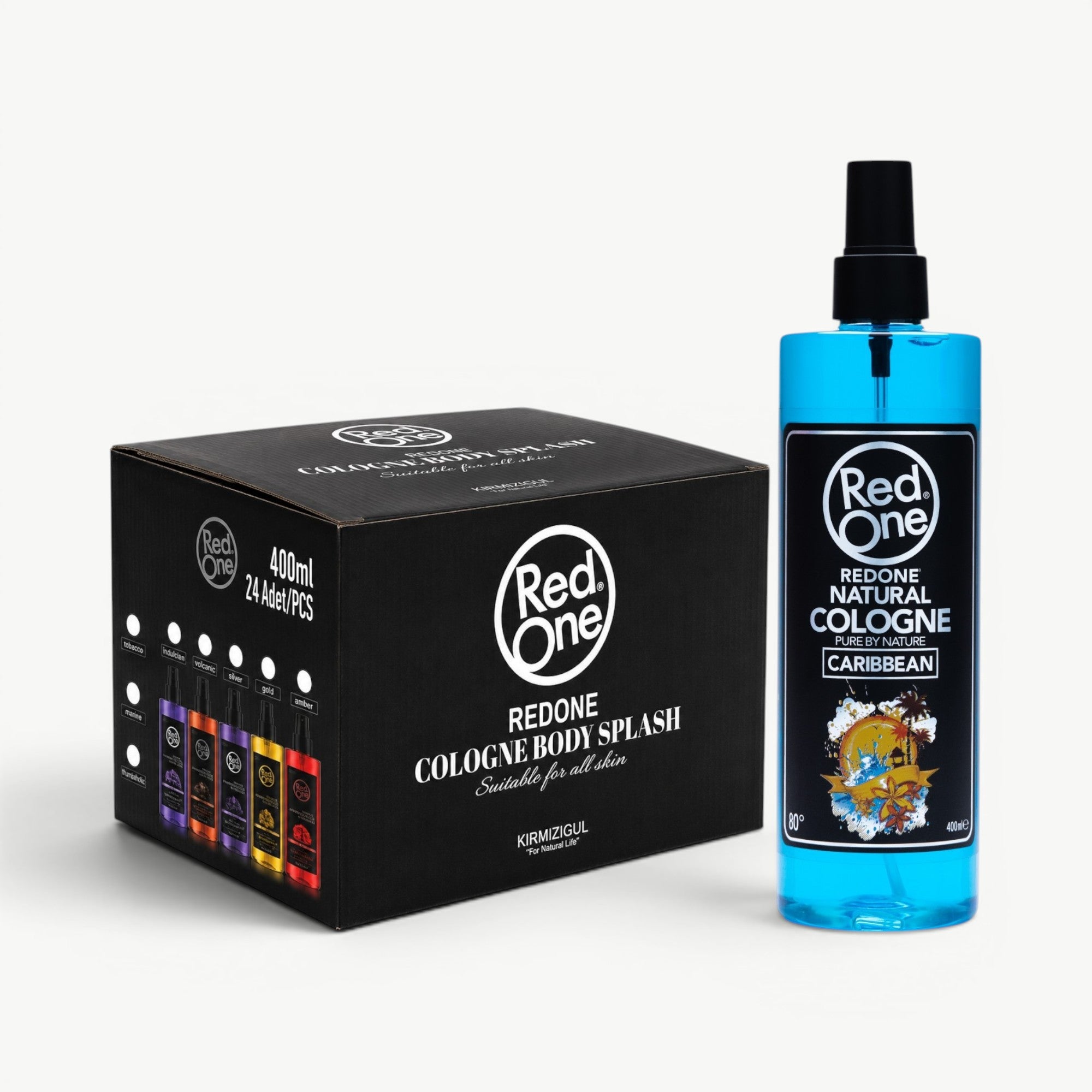 RedOne Natural Cologne Caribbean 400ml - Bulk Pack of 24