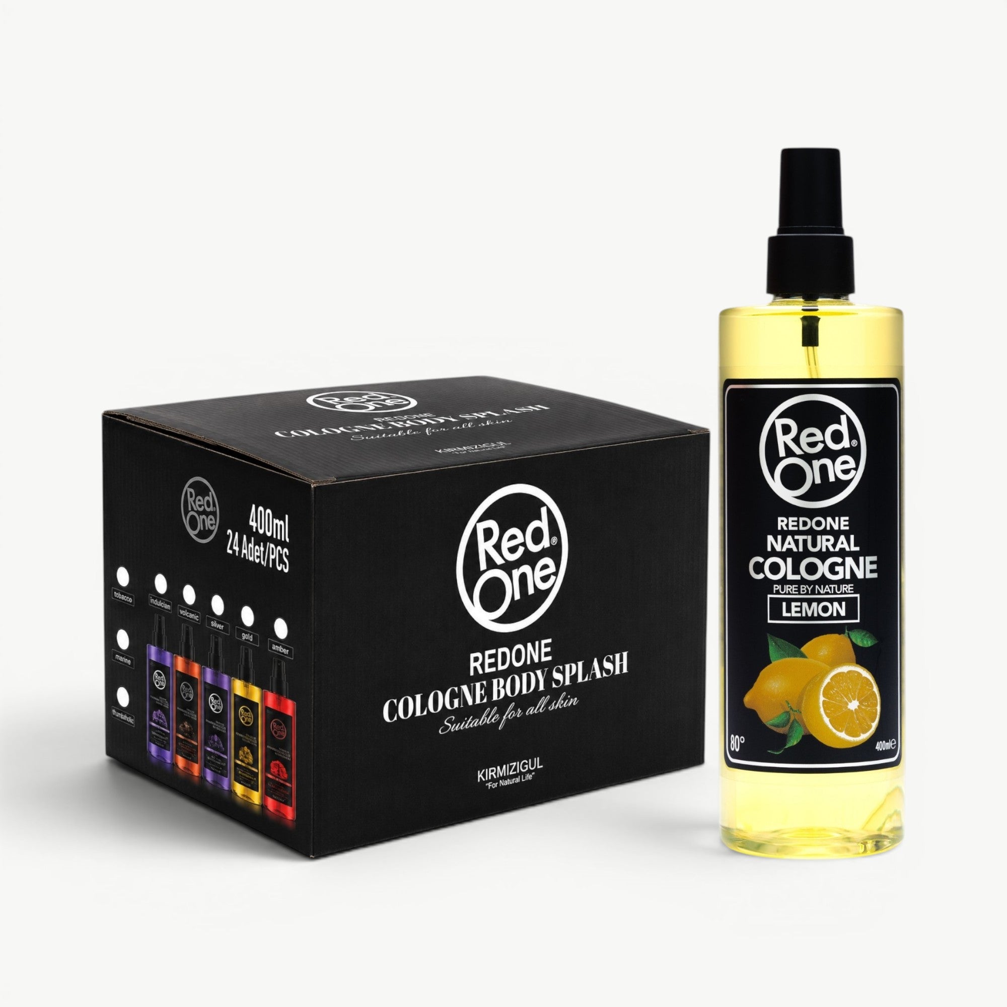 RedOne Natural Cologne Lemon 400ml - Bulk Pack of 24
