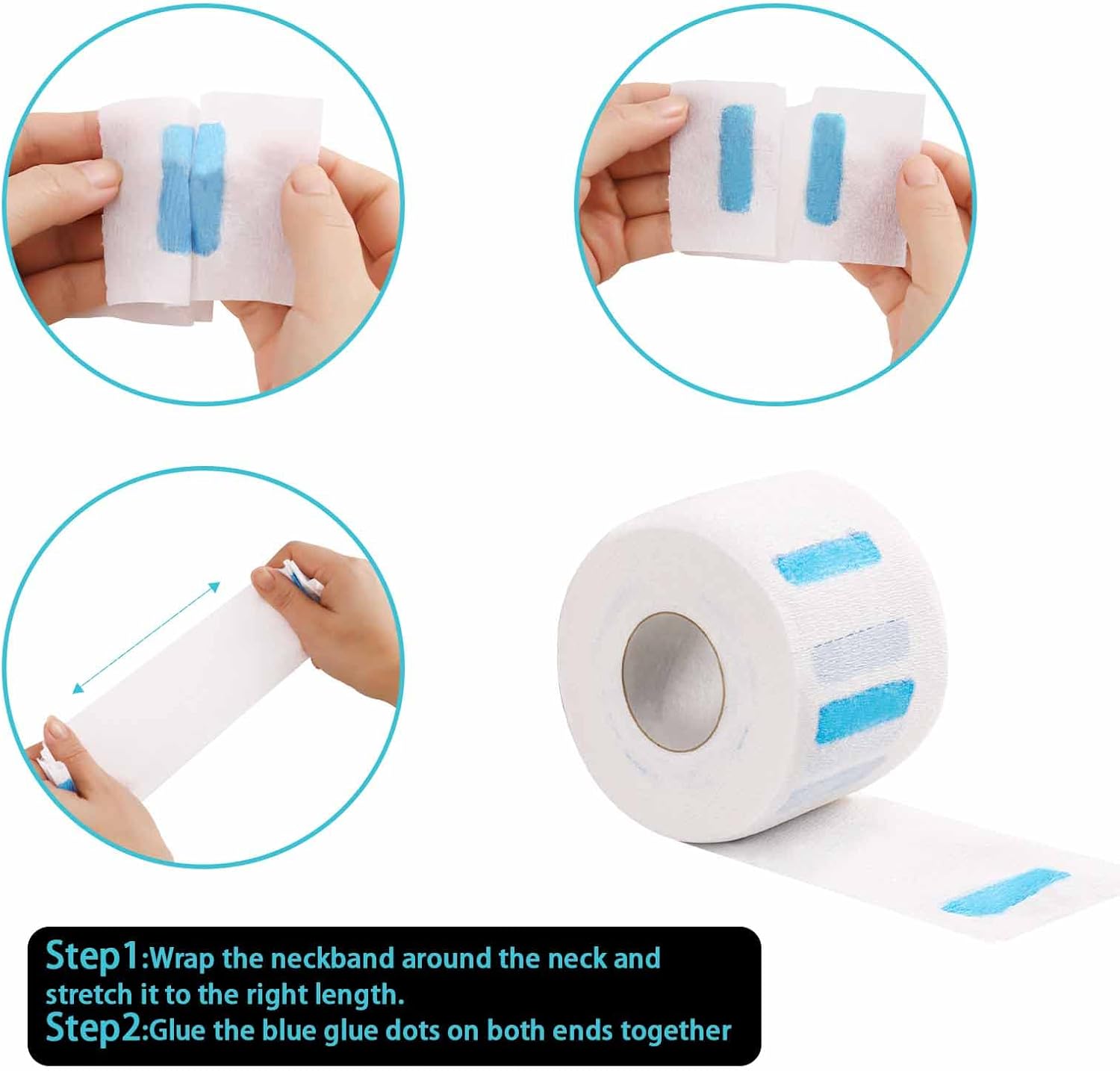 RedOne Barber Salon Neck Strips – 5 Rolls, 100 Strips per Roll | Extra Wide Neck Paper
