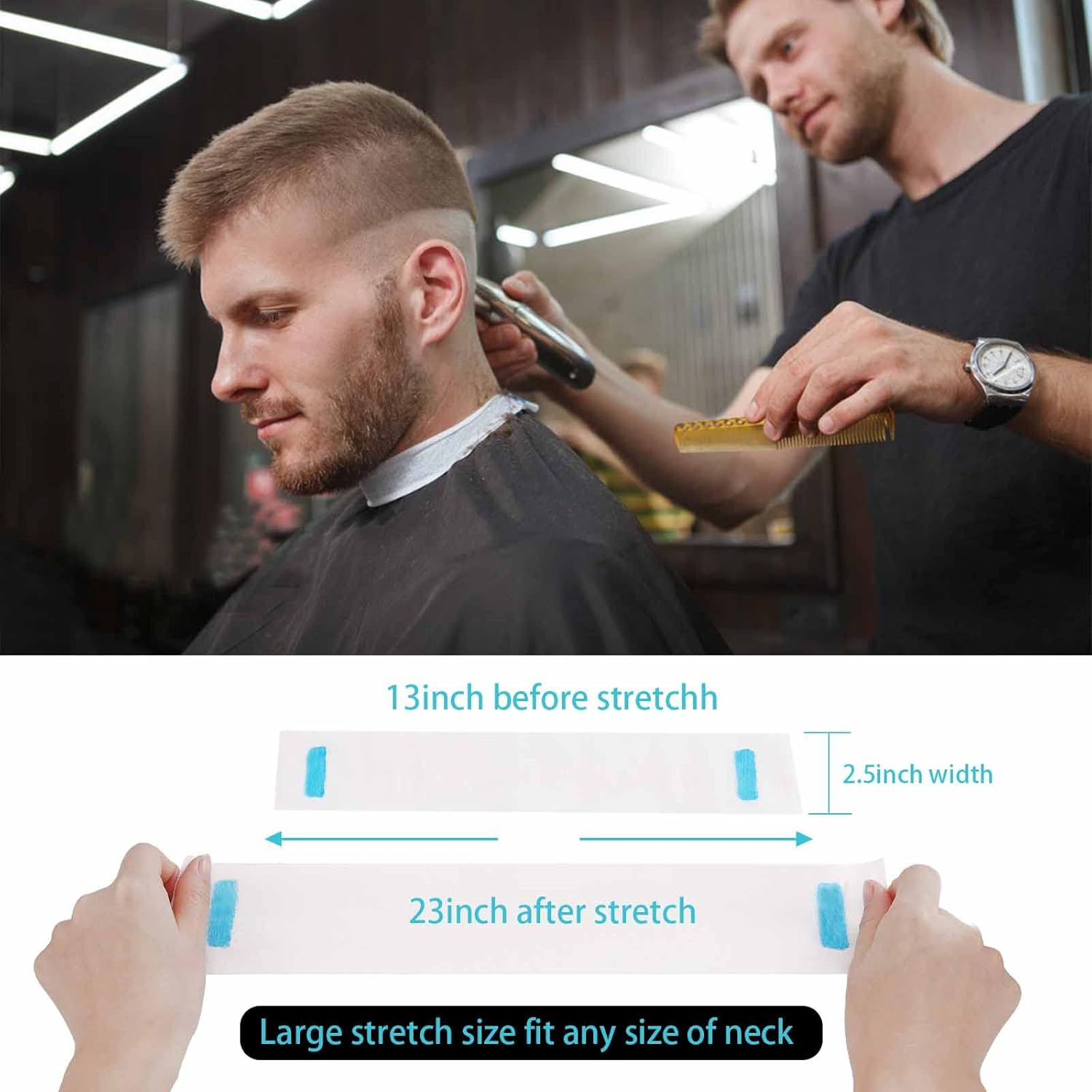 RedOne Barber Salon Neck Strips – 5 Rolls, 100 Strips per Roll | Extra Wide Neck Paper
