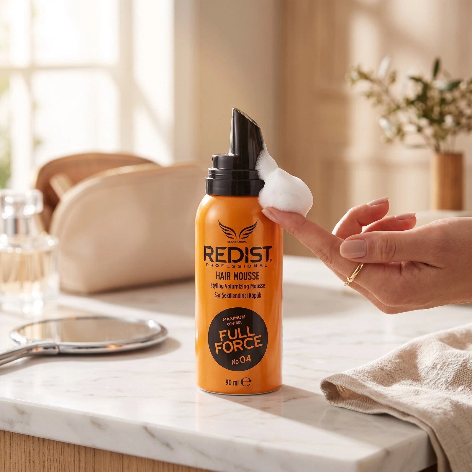 Redist Professional Hair Mousse Full Force No. 04 90ml Travel Size – Maximum Control