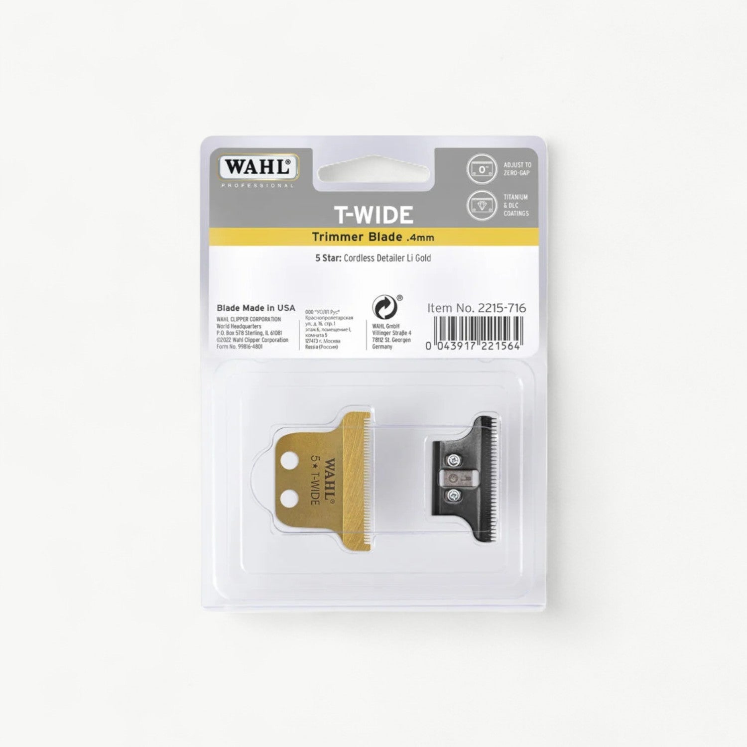 Wahl 5 Stars T-Wide Trimmer Gold Blade